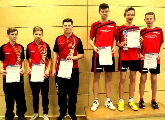 männl. Jugend: Sieger TTC RhönSprudel Fulda-Maberzell + 2. Turnerschaft 1860 Großauheim