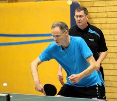 Axel Kegel und Stefan Hof (TTF Frohnhausen) holten Bronze im Doppel der B-Klasse.