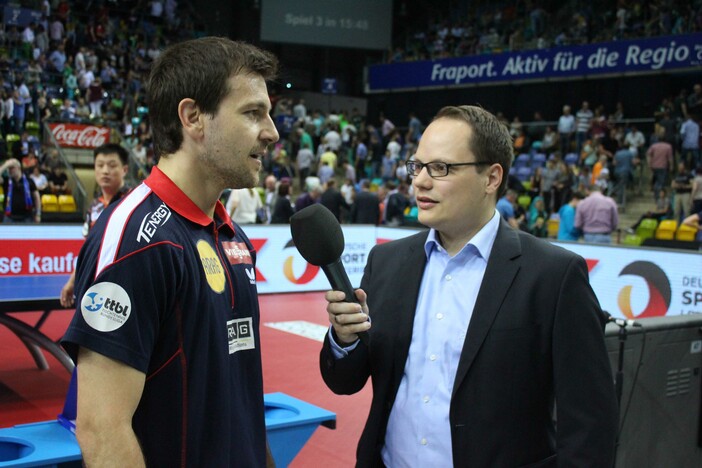 Timo Boll im Interview mit Alexander Mehl.
