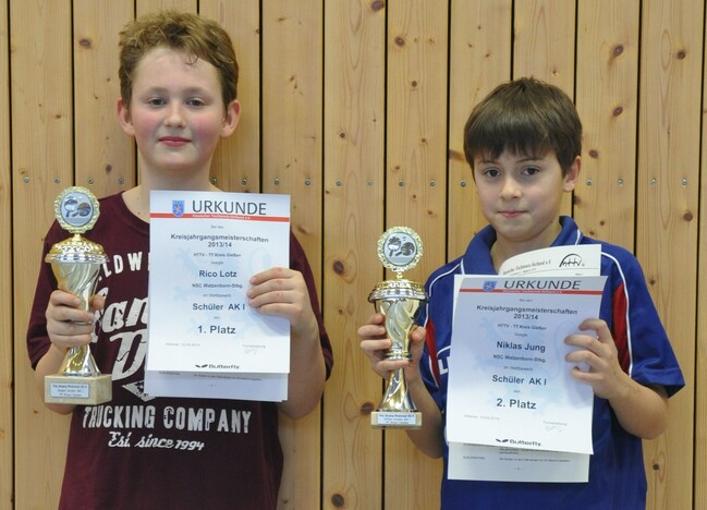 Schüler Altersklasse 1 (v.l.): 1. Rico Lotz (NSC W.-Steinberg), 2. Niklas Jung (NSC W.-Steinberg). (Foto: Steffen Kreiling)